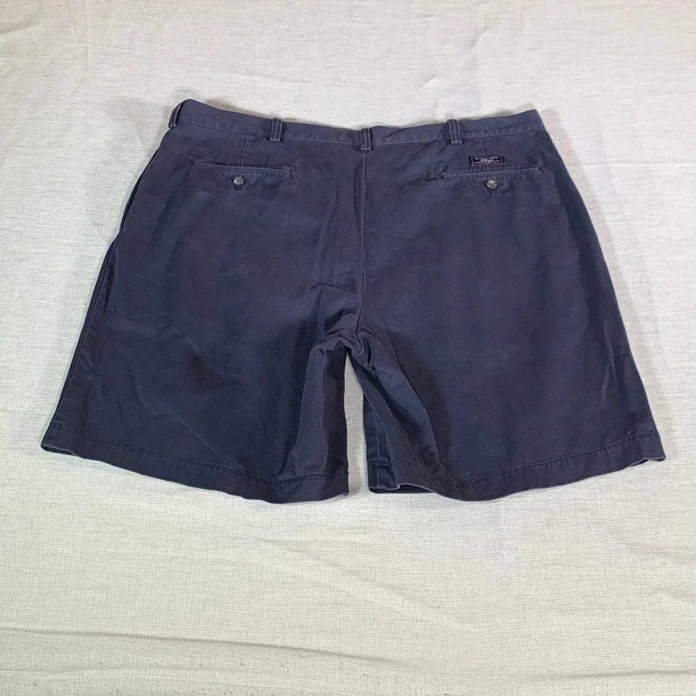 Polo Ralph Lauren Tyler Short Mens 40 Navy Blue Pleated Chino Cotton Shorts‎